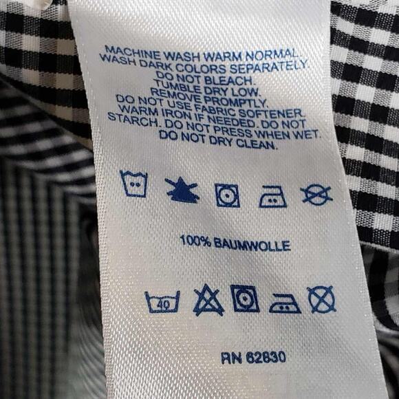 Lands End Button Down Shirt Plaid LS Black Gingham Plaid Women’s Size 22W - Picture 8 of 9